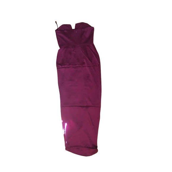 YUMI Kim Bombshell Silk Strapless Maxi Dress in Burgundy Size XS Wedding Season - Picture 10 of 13